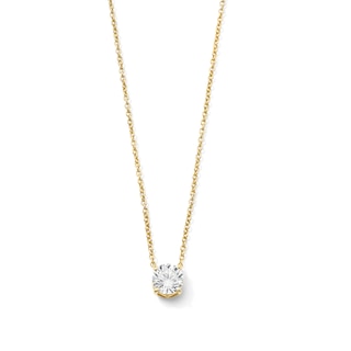 1/2 CT. T.W. Diamond Solitaire Necklace in 10K Gold (I/I2) - 18"