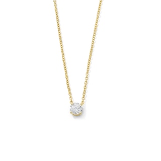 1/4 CT. T.W. Diamond Solitaire Necklace in 10K Gold (I/I2) - 18"
