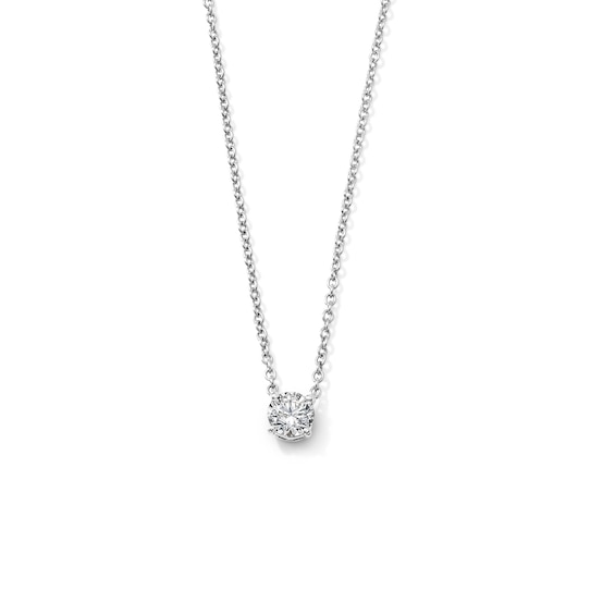 1/4 CT. T.W. Diamond Solitaire Necklace in 10K White Gold (I/I2) - 18"