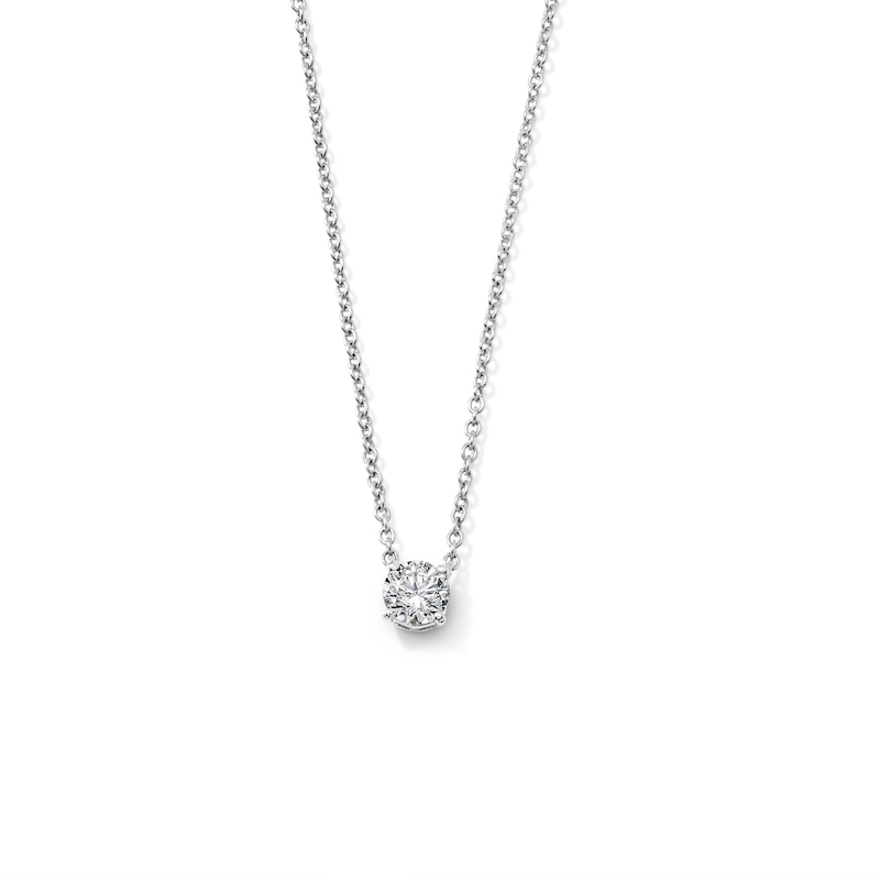 Main Image 1 of 1/4 CT. T.W. Diamond Solitaire Necklace in 10K White Gold (I/I2) - 18"