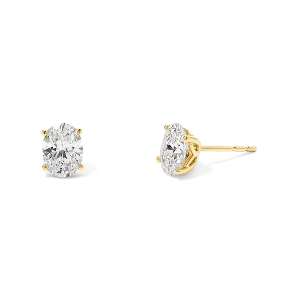 1 CT. T.W. Certified Oval-Cut Lab-Grown Diamond Solitaire Stud Earrings in 14K Gold (F/VS2)