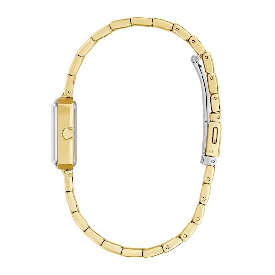 Ladies' Caravelle by Bulova Modern Quartz Gold-Tone Stainless Steel Watch with Black Dial (44L276)
