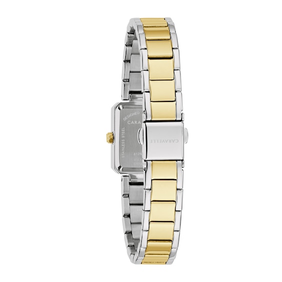 Ladies' Caravelle by Bulova Modern Quartz Two-Tone Stainless Steel Watch with Silver-White Dial (45L193)