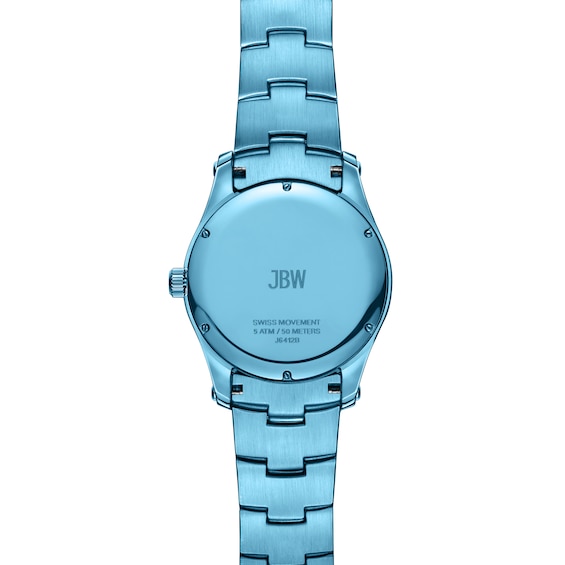 Men's Jbw® Jet Setter GMT Aqua Blue IP Stainless Steel Watch with Aqua Blue Crystal Dial (Model: J6412B)