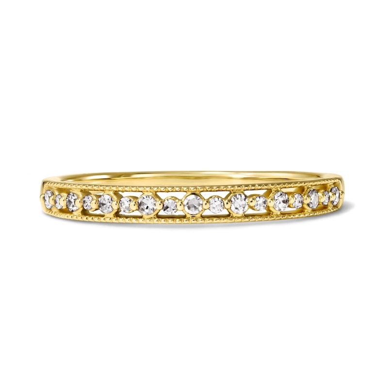 Main Image 1 of 1/10 CT. T.W. Lab-Grown Diamond Milgrain-Edge Ring in 10K Gold (F/VS2)
