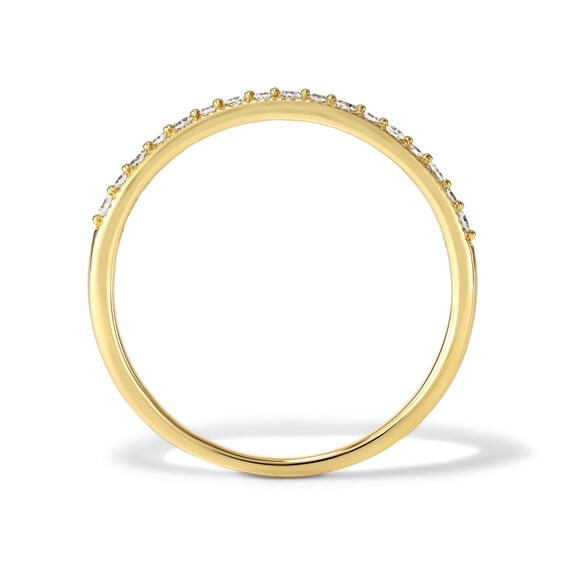 1/10 CT. T.w. Lab-Grown Diamond Milgrain-Edge Ring in 10K Gold (F/Vs2)