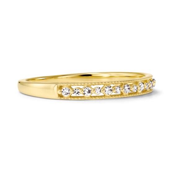 1/10 CT. T.w. Lab-Grown Diamond Milgrain-Edge Ring in 10K Gold (F/Vs2)