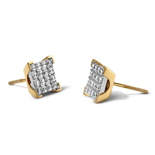 1/2 CT. T.W. Lab-Grown Diamond Composite Square Stud Earrings in 10K Gold (F/VS2)