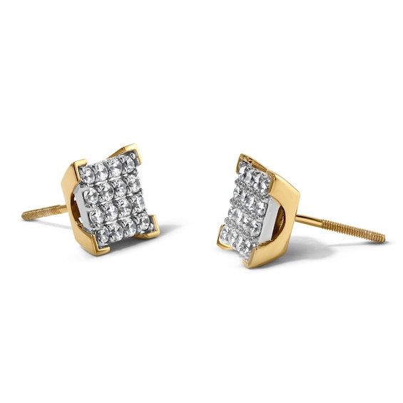 1/2 CT. T.W. Lab-Grown Diamond Composite Square Stud Earrings in 10K Gold (F/VS2)