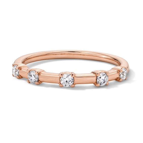 1/4 CT. T.W. Lab-Grown Diamond Station Band in 14K Rose Gold (F/VS2)
