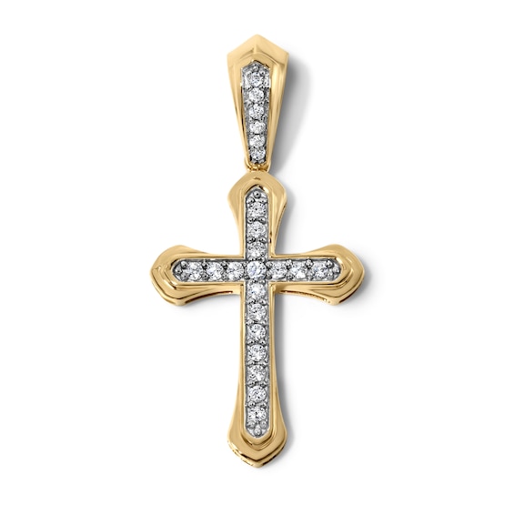 1/4 CT. T.w. Lab-Grown Diamond Cross Necklace Charm in 10K Gold (F/Vs2)