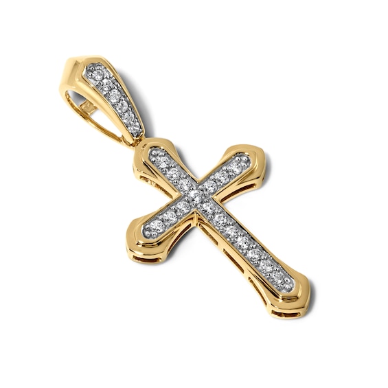 1/4 CT. T.w. Lab-Grown Diamond Cross Necklace Charm in 10K Gold (F/Vs2)
