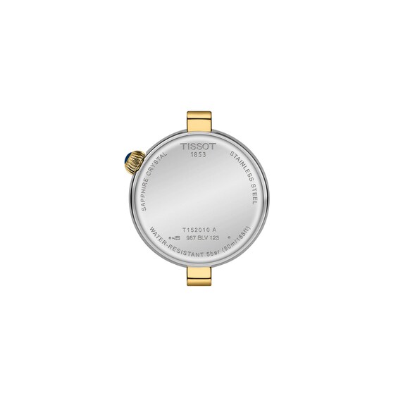 Ladies' Tissot Desir Gold-Tone PVD and Stainless Steel Watch with Mother-of-Pearl Dial and Diamonds (Model: T1520102211600)