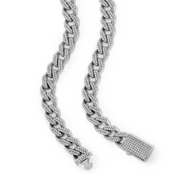 10 CT. T.w. Lab-Grown Diamond Curb Chain Necklace in Sterling Silver (F/Si2) - 22"