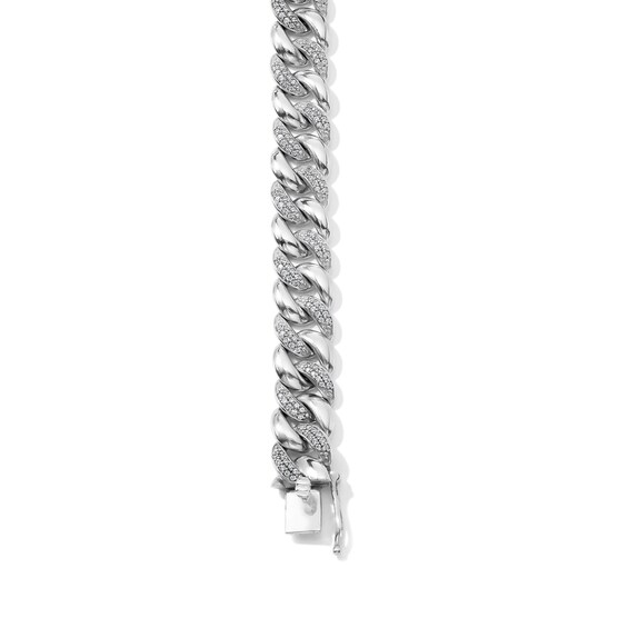 1-1/2 CT. T.w. Lab-Grown Diamond Pavé Curb Chain Bracelet in Sterling Silver - 8.5"
