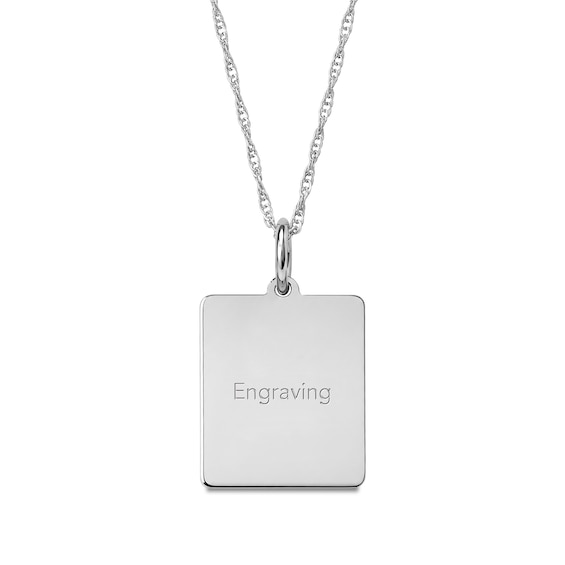 Engravable Square Necklace in Sterling Silver - 18"