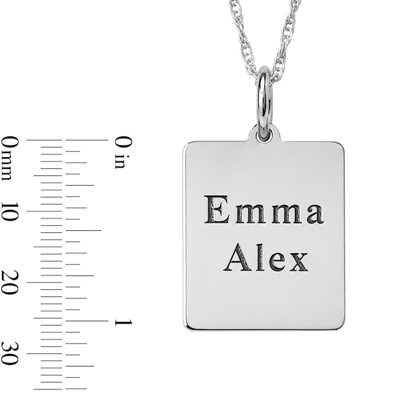 Engravable Square Necklace in Sterling Silver - 18"