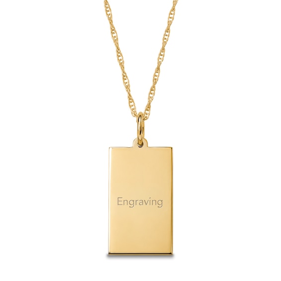 Initials and Engraved Message Necklace in Sterling Silver with 14K Gold Plate - 18"