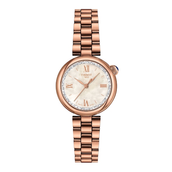 Ladies' Tissot Desir Rose-Tone PVD Stainless Steel Watch with Mother-of-Pearl Dial (Model: T1520103311801)