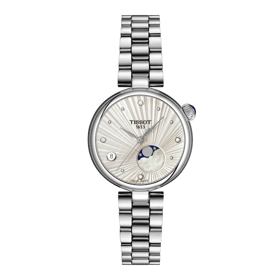 Ladies' Tissot Desir Stainless Steel Watch with Diamond Accents and Silver-Tone Dial (Model: T1522231103600)
