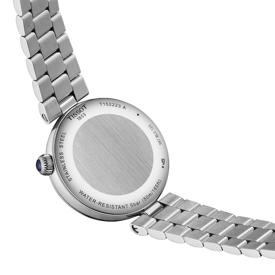 Ladies' Tissot Desir Stainless Steel Watch with Blue Dial and Diamonds (Model: T1522231149600)