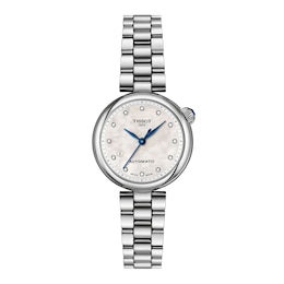 Ladies' Tissot Desir Stainless Steel Watch with Mother-of-Pearl Dial and Diamonds (Model: T1522071111600)