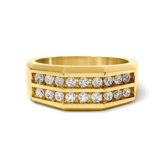 3/4 CT. T.W. Lab-Grown Diamond Two-Row Ring in 10K Gold (F/SI2)