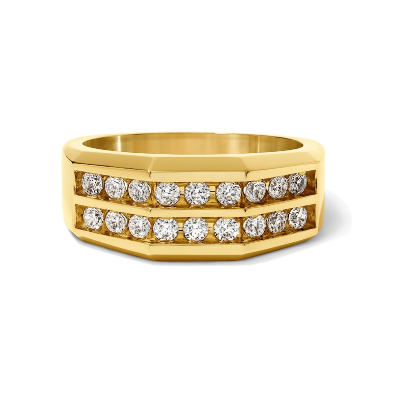 Main Image 1 of 3/4 CT. T.W. Lab-Grown Diamond Two-Row Ring in 10K Gold (F/SI2)