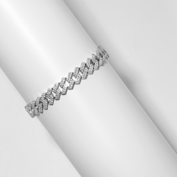 6-3/4 CT. T.W. Lab-Grown Diamond Curb Chain Bracelet in Sterling Silver (F/VS2) - 8.5"