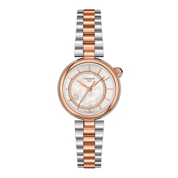 Ladies' Tissot Desir Rose-Tone PVD and Stainless Steel Watch with Mother-of-Pearl Dial (Model: T1522072211100)