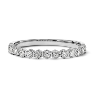 1/4 CT. T.W. Lab-Grown Diamond Hexagon Anniversary Band in 10K White Gold (F/VS2)