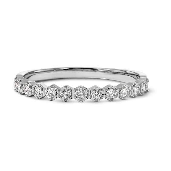 1/4 CT. T.W. Lab-Grown Diamond Hexagon Anniversary Band in 10K White Gold (F/VS2)