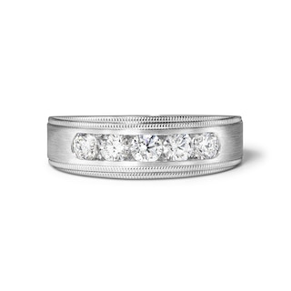 1 CT. T.W. Lab-Grown Diamond Five-Stone Channel Ring in Sterling Silver (F/VS2)