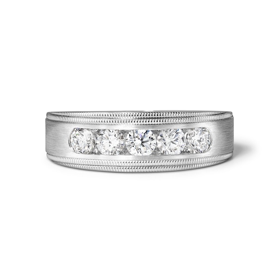 1 CT. T.W. Lab-Grown Diamond Five-Stone Channel Ring in Sterling Silver (F/VS2)