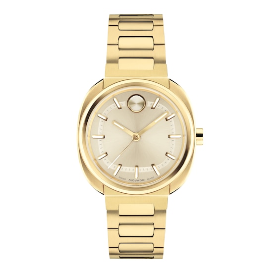 Ladies' Movado Bold® Nuvo Gold-Tone Stainless Steel Watch with Champagne Dial (Model: 3601428)