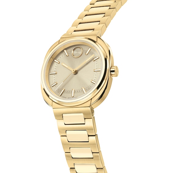 Ladies' Movado Bold® Nuvo Gold-Tone Stainless Steel Watch with Champagne Dial (Model: 3601428)