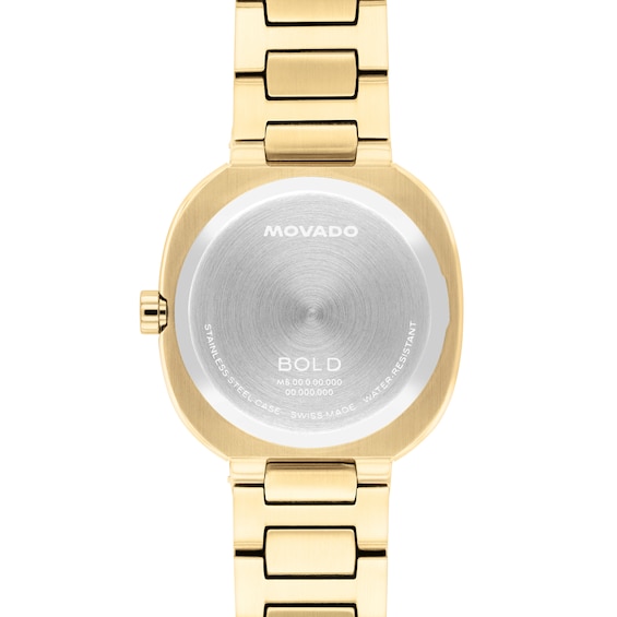 Ladies' Movado Bold® Nuvo Gold-Tone Stainless Steel Watch with Champagne Dial (Model: 3601428)