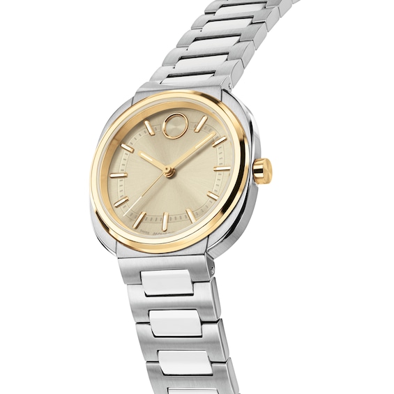 Ladies' Movado Bold® Nuvo Two-Tone Stainless Steel Watch with Champagne Dial (Model: 3601434)