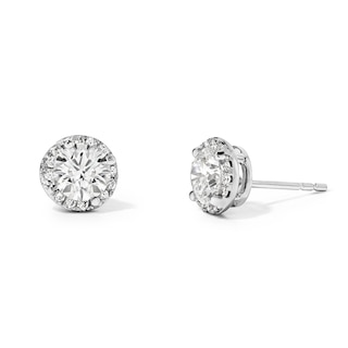 1 CT. T.W. Certified Lab-Grown Diamond Frame Stud Earrings in 10K White Gold (F/VS2)