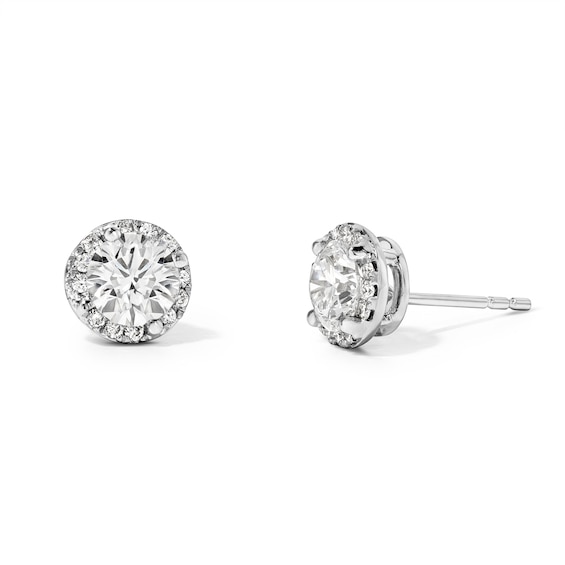 1 CT. T.W. Certified Lab-Grown Diamond Frame Stud Earrings in 10K White Gold (F/VS2)
