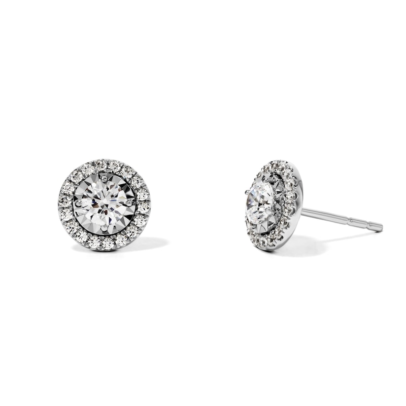 Main Image 1 of 5/8 CT. T.W. Diamond Frame Studs in 10K White Gold