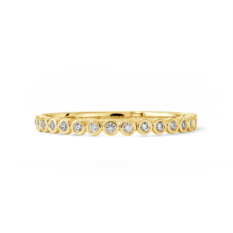 Main Image 1 of 1/8 CT. T.W. Lab-Grown Diamond Bezel-Set Stackable Ring in 10K Gold (F/VS2)
