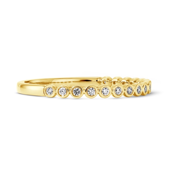 1/8 CT. T.w. Lab-Grown Diamond Bezel-Set Stackable Ring in 10K Gold (F/Vs2)