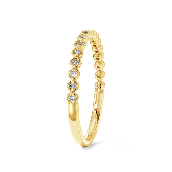 1/8 CT. T.w. Lab-Grown Diamond Bezel-Set Stackable Ring in 10K Gold (F/Vs2)