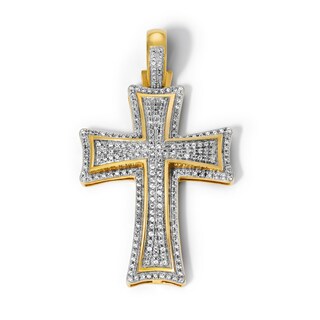 1/2 CT. T.W. Lab-Grown Diamond Cross Necklace Charm in 10K Gold (F/SI2)