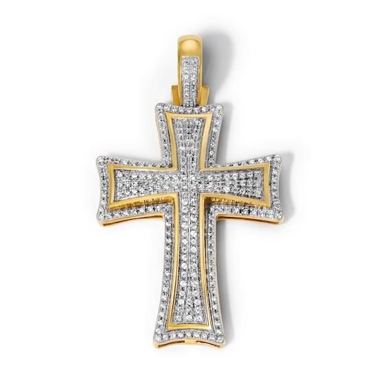 1/2 CT. T.w. Lab-Grown Diamond Cross Necklace Charm in 10K Gold (F/Si2)
