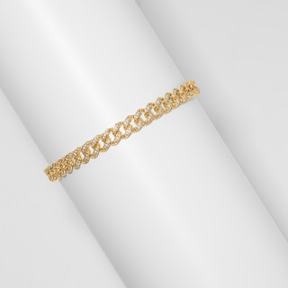 1 CT. T.W. Lab-Grown Diamond Curb Chain Bracelet in 10K Gold (F/SI2) - 8.5"