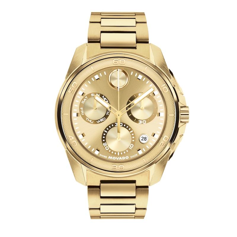 Main Image 1 of Men's Movado BOLD® Verso S Gold-Tone Stainless Steel Chronograph Watch with Gold-Tone Dial (Model: 3601393)