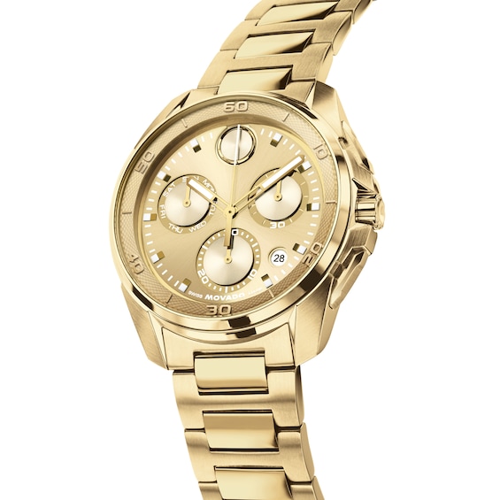 Men's Movado Bold® Verso S Gold-Tone Stainless Steel Chronograph Watch with Gold-Tone Dial (Model: 3601393)