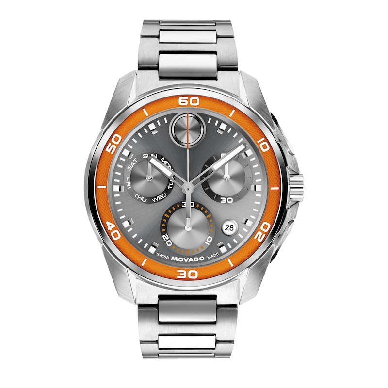 Main Image 1 of Men's Movado BOLD® Verso S Stainless Steel Chronograph Watch with Gray Dial (3601394)
